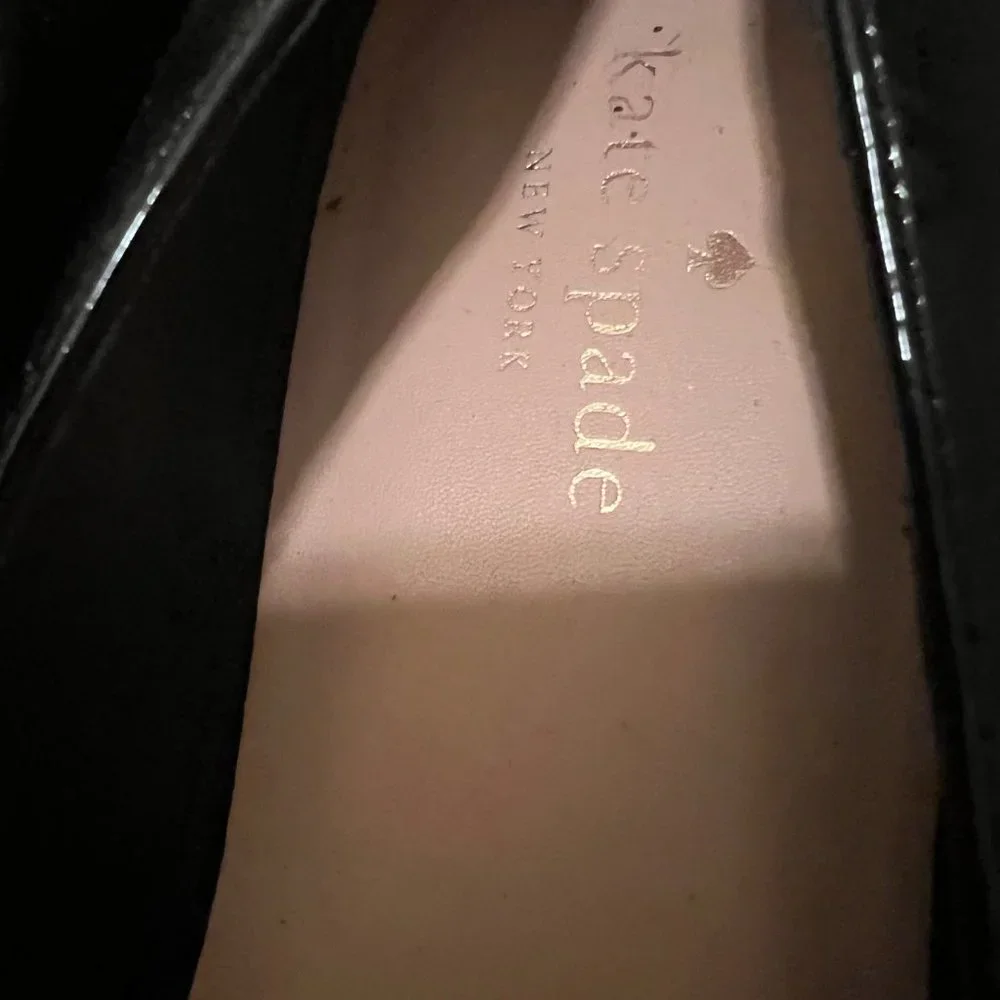 Kate Spade size 8.5  Cayle leopard print fringe patent leather flats